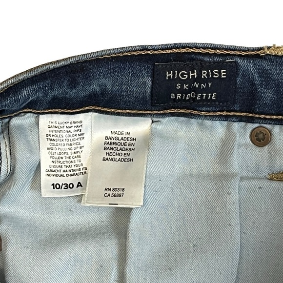 Lucky Brand High Rise Skinny Bridgette Ankle Jean. Faded Blue Size 10 / 30 - Picture 7 of 7